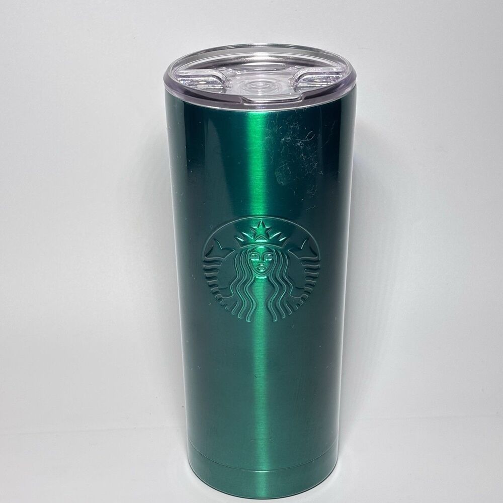 Starbucks 2024 Green 19 Oz Stainless Steel Insulated Travel Tumbler w/ Clear Top